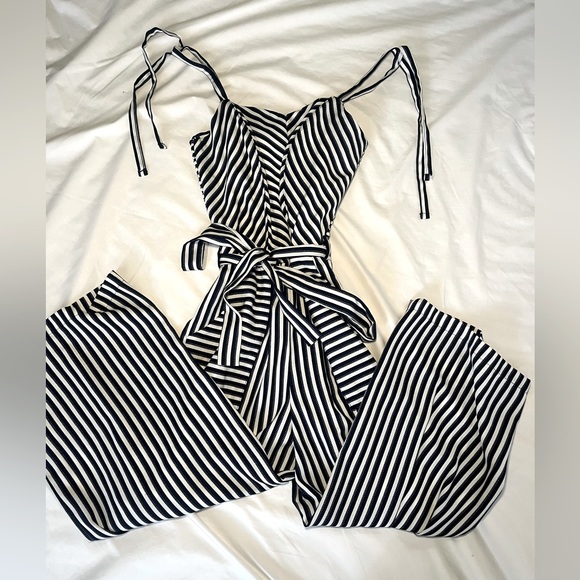 Monteau Pants - Monteau Women Stripped Jumpsuit Size XSmall